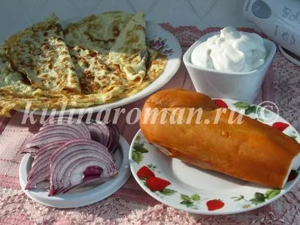 Salata cu omletă și pui afumat, retete delicioase (rețete) Salata cu omletă și pui afumat, retete delicioase