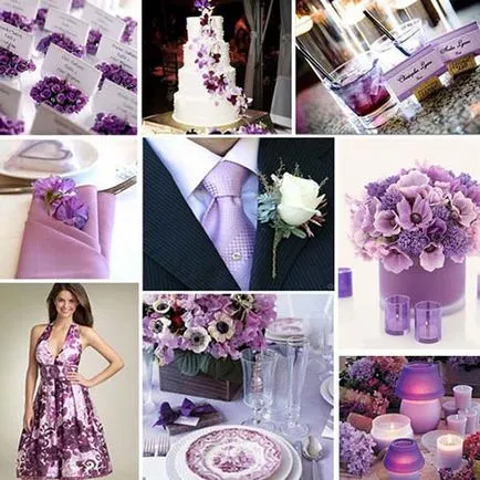 Nunta în fotografii color mov, idei de design (foto) Nunta în violet fotografii color, idei de design