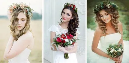 Nunta coafuri bucle pe păr mediu și lung curgere (bucle) Nunta coafuri bucle pe păr mediu și lung în vrac