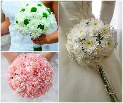 Buchet de crizanteme - opțiuni pentru a combina cu trandafiri, gerbera si garoafe fotografie
