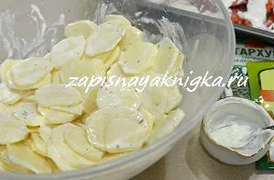 Porc cu cartofi la cuptor (cartofi cu carne de porc în cuptor) Carne de porc cu cartofi în cuptor