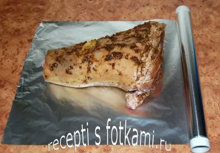 Carne de porc ciolan copt în cuptor în folie - pas cu pas reteta fotografii