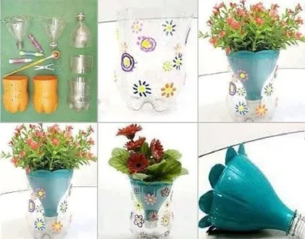 Vaze din sticle de plastic