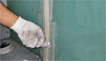 Muchiere gips-carton cu mâinile lor (video) tehnologie de bandă mix