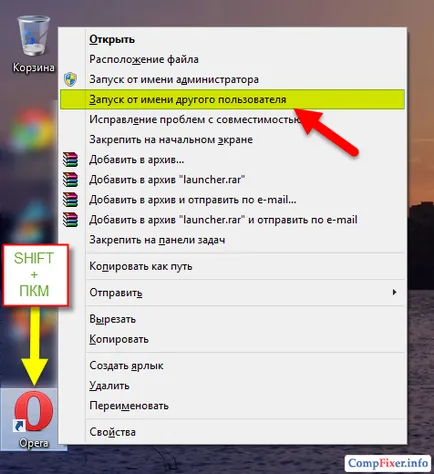 Rulați alt nume de utilizator