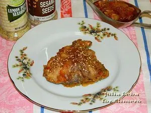 Pui prăjit cu semințe de susan
