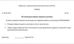 Cum de a aproba forma contractului de muncă
