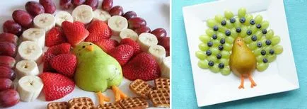 Cât de frumos tăiate de fructe pe masa
