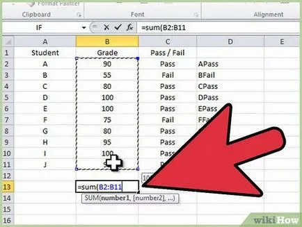 După cum a introdus în formula Excel