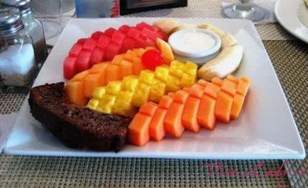 Cât de frumos tăiate de fructe pe masa Cât de frumos tăiate de fructe pe masa