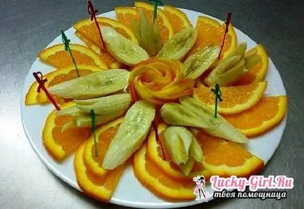 Cât de frumos tăiate de fructe pe masa