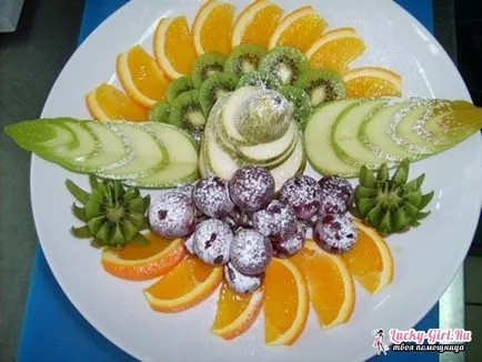 Cât de frumos tăiate de fructe pe masa