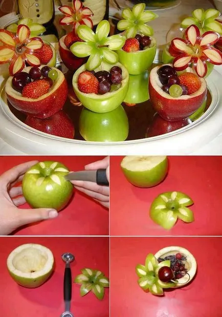 Cât de frumos tăiate de fructe pe masa Cât de frumos tăiate de fructe pe masa