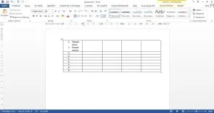 Numerotarea automată a rândurilor în tabelul Word