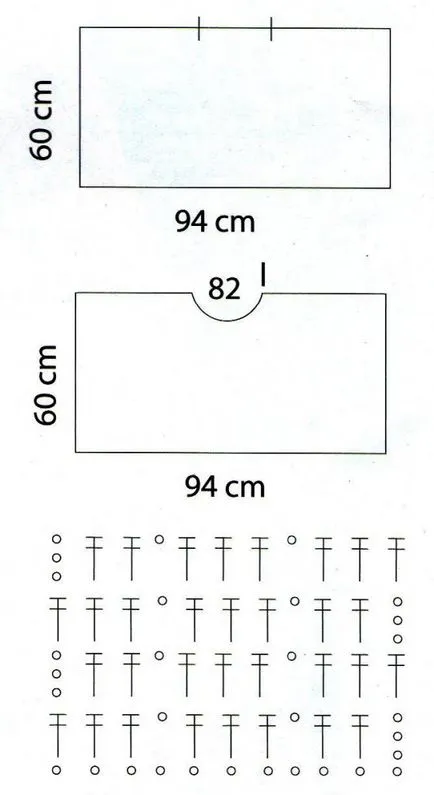 schema de croșetat ajurata Poncho pentru tricotat (Poncho) schema de Poncho croșetat ajurat pentru tricotat