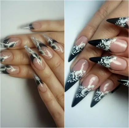 unghii alb-negru 50 de idei de moda