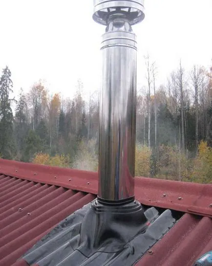 Sigiliul diferența dintre țeavă și acoperiș pentru a acoperi atât în ​​jurul unei conducte circulare
