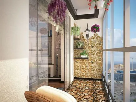 Design-ul de la balcon, 24 de fotografii de interioare frumoase, sfaturi, cum de a alege finisaj pentru decorarea (balcoane interioare loggii) Design-ul de la balcon, 24 de fotografii de interioare frumoase, sfaturi, cum de a alege finisaj pentru decorare
