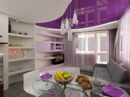 plafon stretch violet combinat cu ceea ce, idei de design interior