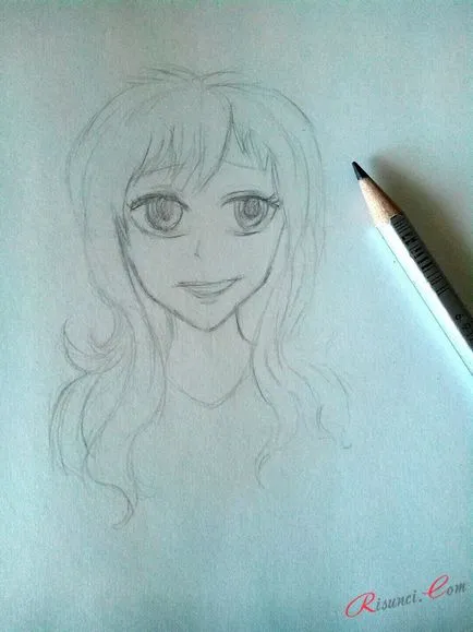 Cum de a desena fata anime, desene in creion în etape