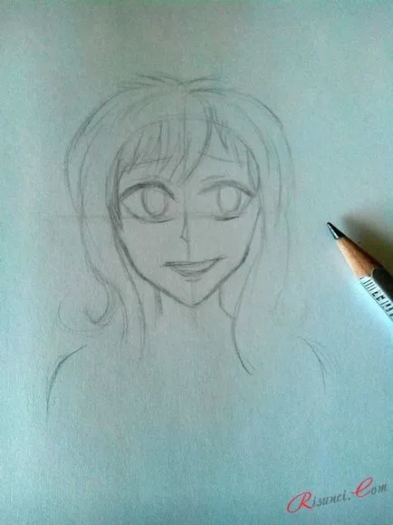 Cum de a desena fata anime, desene in creion în etape