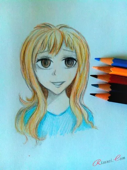 Cum de a desena fata anime, desene in creion în etape