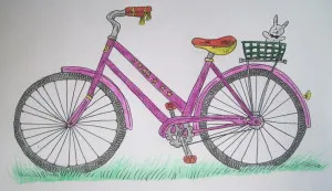 Cum de a desena o bicicletă, trage treptat în creion, copilul meu