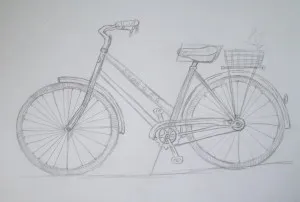 Cum de a desena o bicicletă, trage treptat în creion, copilul meu