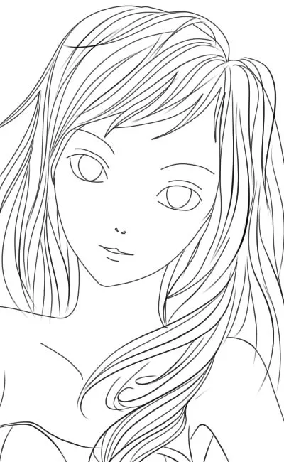 Cum de a desena fata treptat creion o fata anime, lessdraw