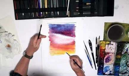 Cum de a desena un apus de soare (apus de soare) Cum să elaboreze un apus de soare