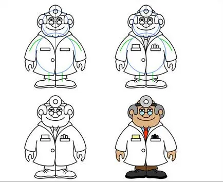 Cum de a desena un medic, creion doctor în etape