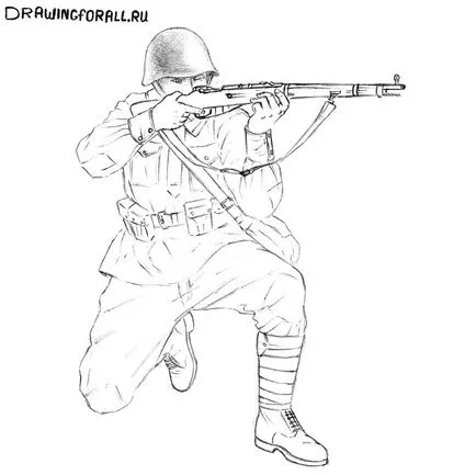 Cum de a desena un soldat sovietic (lecții de desen treptată) Cum să atragă un soldat sovietic