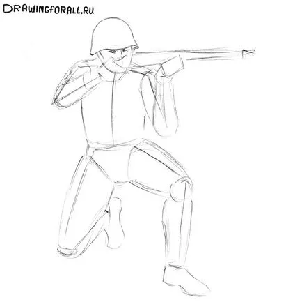 Cum să atragă un soldat sovietic (soldat) Cum să atragă un soldat sovietic