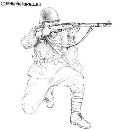 Cum de a desena un soldat sovietic (lecții de desen treptată) Cum să atragă un soldat sovietic