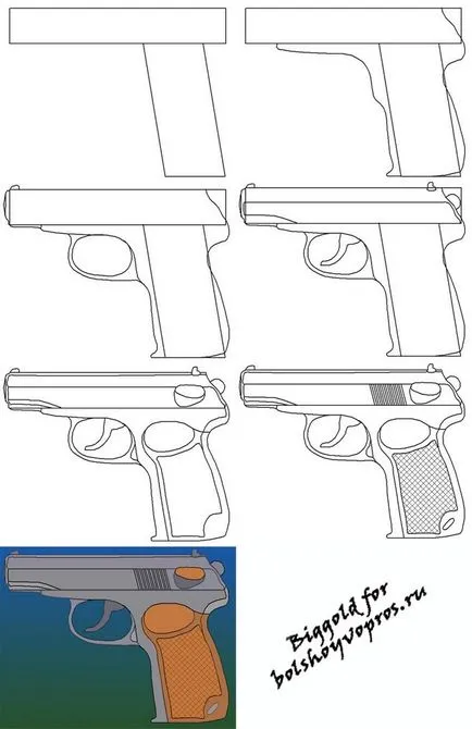 Cum de a desena un pistol Makarov (Makarov) Cum de a desena un pistol Makarov