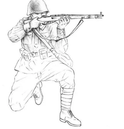 Ca etape creion pentru a desena un portret al armatei (militare) Ca etape creion pentru a desena un portret al armatei