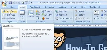 Cum de a crea pagini de însoțire personalizate în Microsoft Word 2010