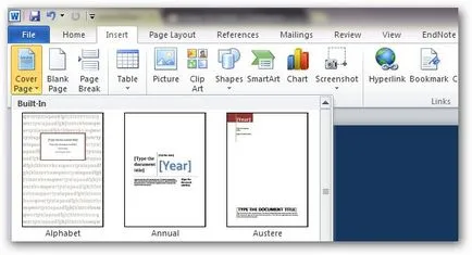 Cum de a crea pagini de însoțire personalizate în Microsoft Word 2010