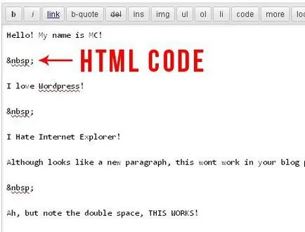 Cum de a pune un spațiu html
