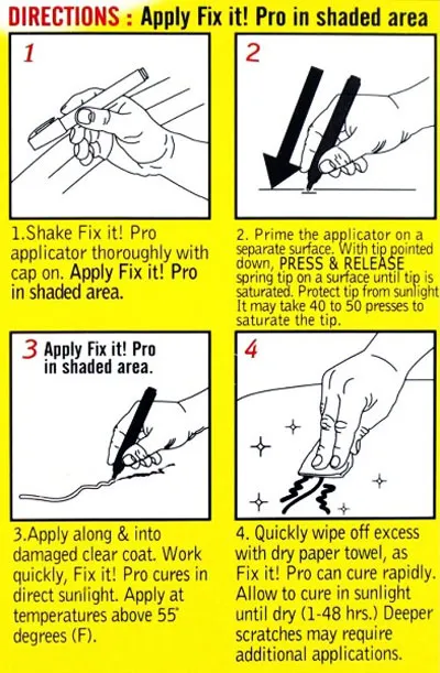 Cum de a elimina zgârieturile folosind Fix it pro pen