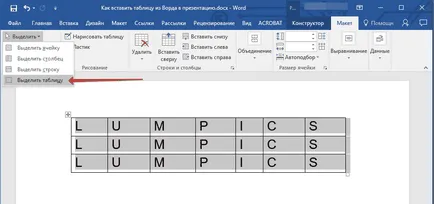 Cum de a insera un tabel dintr-un cuvânt într-o prezentare (Microsoft Office Package) Cum de a insera un tabel dintr-un cuvânt în prezentarea