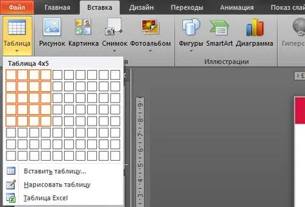 Cum de a insera un tabel într-o prezentare powerpoint