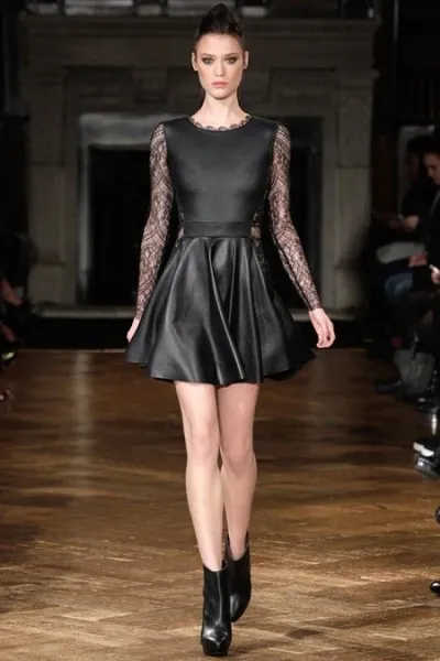 Rochie din piele de moda tendință, rochie de moda