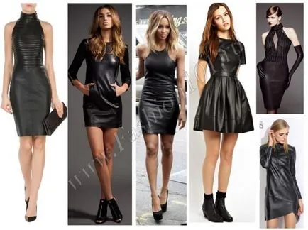 Rochie din piele - ce sa poarte, 95 de fotografii ale fetelor în rochii din piele