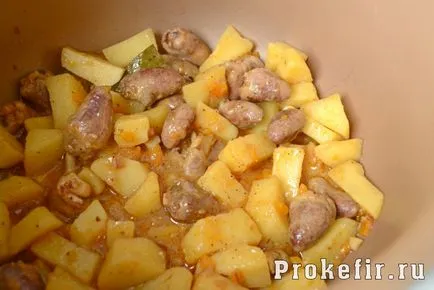 inimi de pui în multivarka - reteta cu fotografii și chips-uri (foto) inimi de pui în multivarka - reteta cu poze cu cartofi