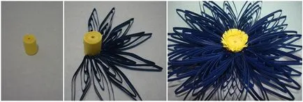 Quilling flori modul de a face atelierul tehnica cu mimoze, margarete buchet pas cu pas, frunze tridimensionale (Quilling flori) Quilling flori modul de a face atelierul tehnica cu mimoze, margarete buchet pas cu pas, volumul de frunze