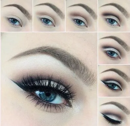 Machiaj pentru ochi albastru pas cu pas în fiecare zi pentru blonde, brunete si roscate