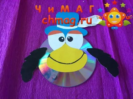 meserii master-class cu mâinile lor, Smeshariki Kar-Karych de hârtie colorată și disc - campioni și