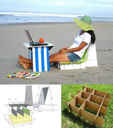 Mobilier din carton, cu mâinile lor 7 clase de master de mese, scaune și rafturi