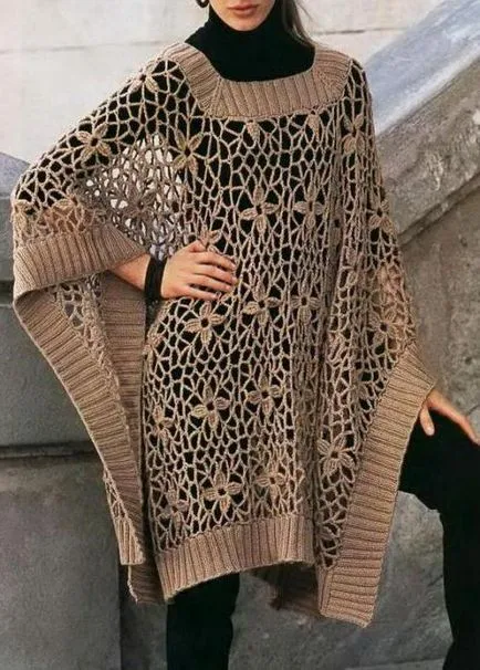 Metode poncho diagrame croșetat de tricotat și descrierea